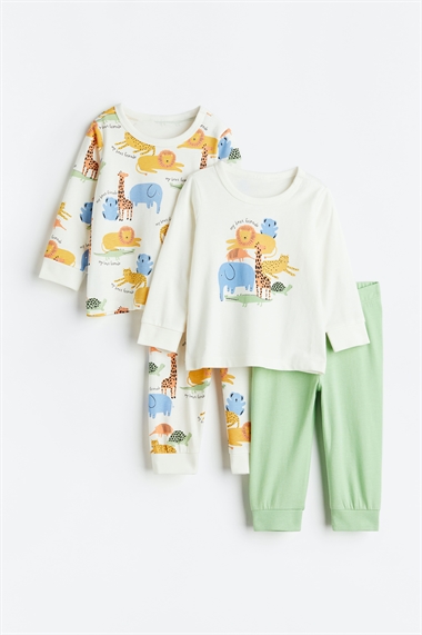 Хлопковая пижама с принтом 2 шт.