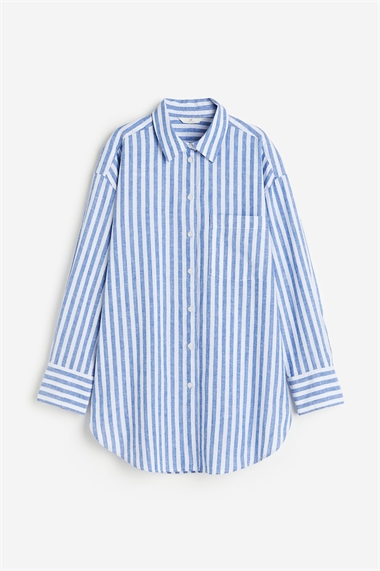 Блузка-рубашка из смеси льна