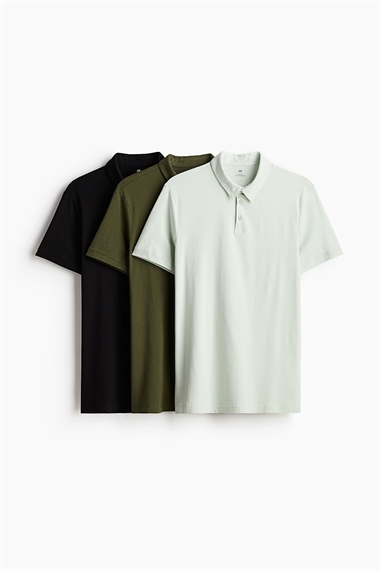 Комплект из 3 рубашек-поло с зауженным кроем