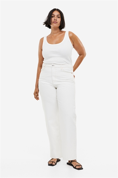 H&M+ Свободные прямые высокие джинсы