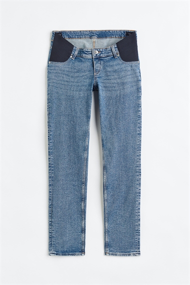 Зауженные прямые низкие джинсы MAMA