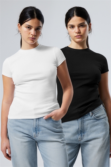 2 комплекта облегающих футболок из ребристого трикотажа