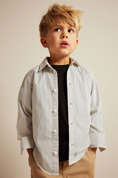 Хлопковая рубашка с длинными рукавами