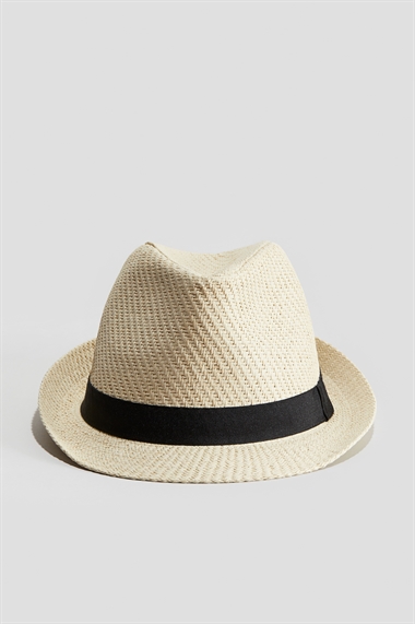 Соломенная шляпа в стиле федора
