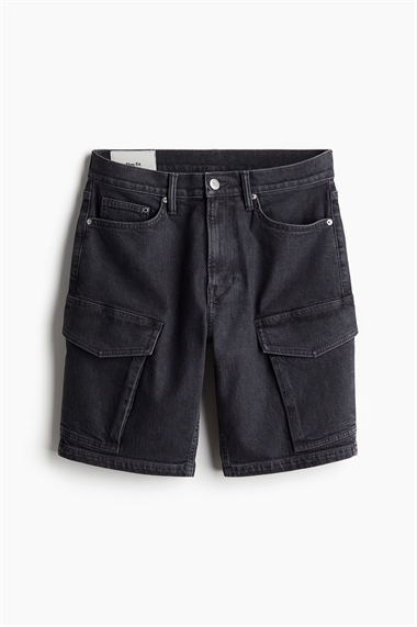 Тонкие джинсовые шорты-карго