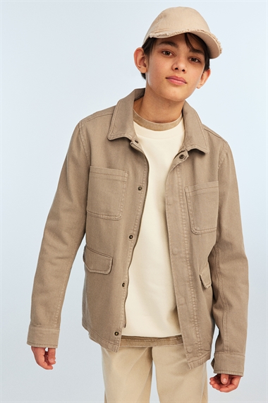 Куртка-рубашка из хлопковой саржи