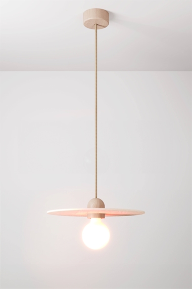 Потолочный светильник, деревянный абажур Ufo с лампочкой