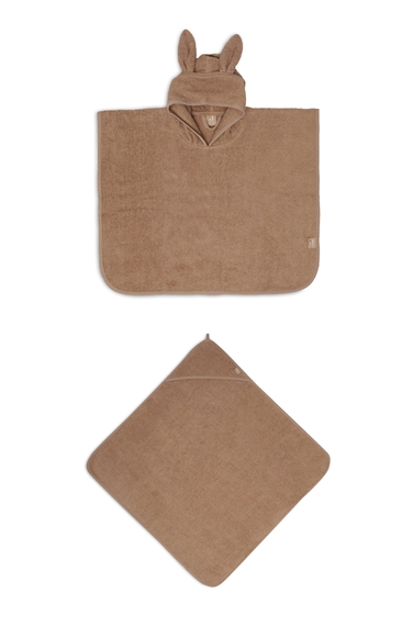 Комплект махровых полотенец - полотенце с капюшоном и пончо для купания