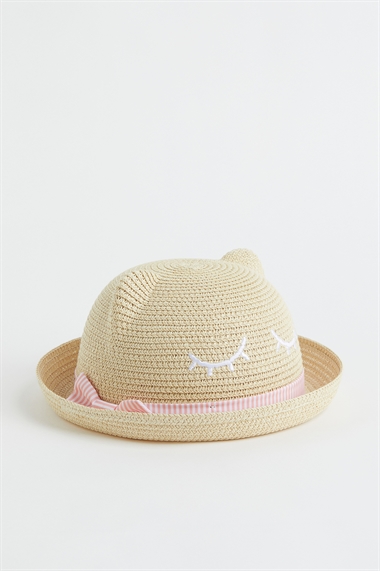 Соломенная шляпа с ушками