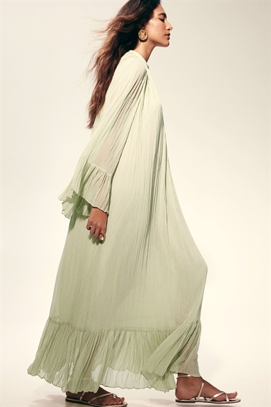 Плиссированное платье-кафтан