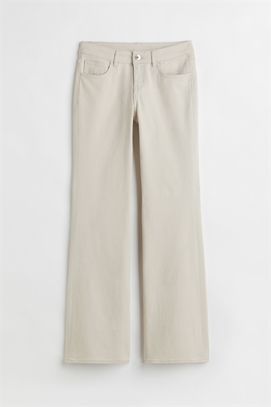 Расклешенные брюки из саржи с низкой талией