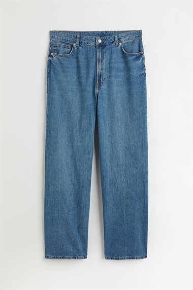 Широкие высокие джинсы H&M+