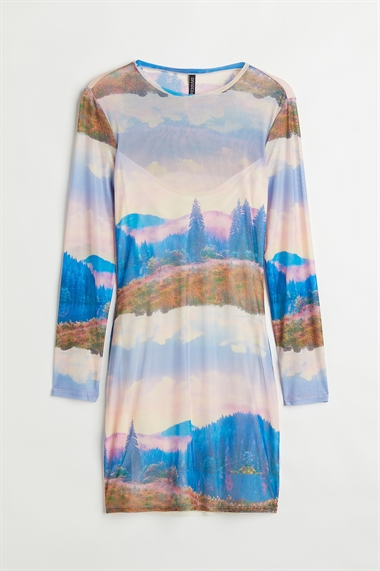 Платье из сетки H&M+ с длинными рукавами