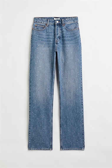 Прямые высокие джинсы