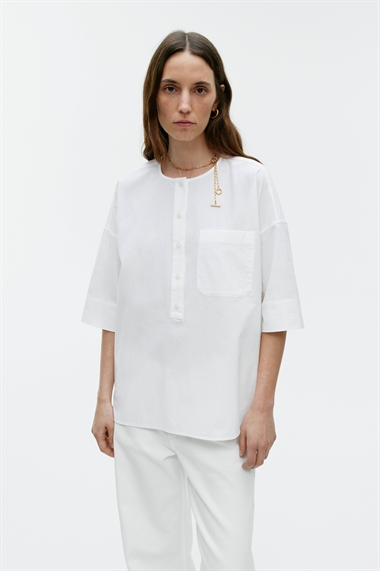 Блузка-рубашка из моющегося хлопка