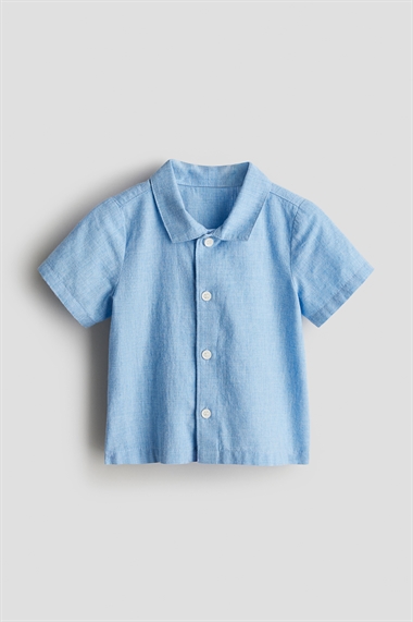 Хлопковая рубашка с короткими рукавами