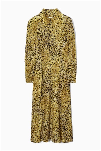 Платье-рубашка миди с леопардовым принтом