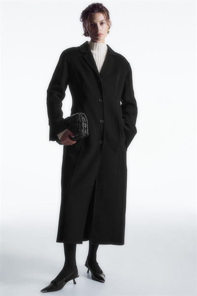 Приталенное пальто из шерсти с двойной лицевой поверхностью