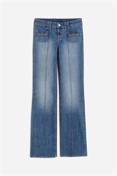 Расклешенные низкие джинсы-карго