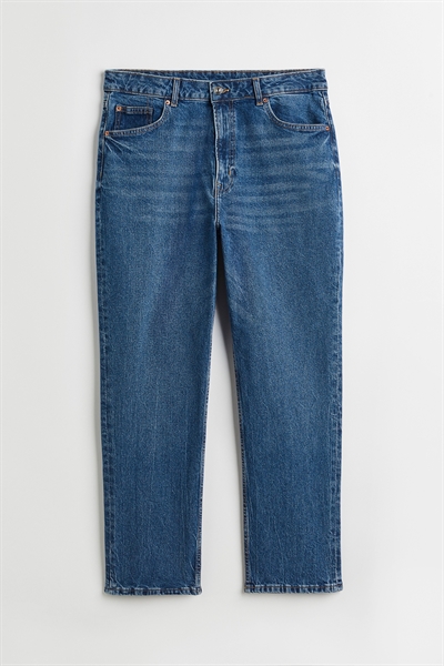 Зауженные прямые джинсы укороченные