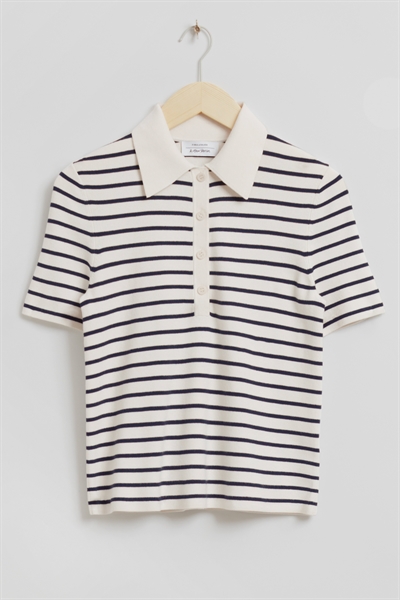 Облегающая рубашка-поло с морскими полосками