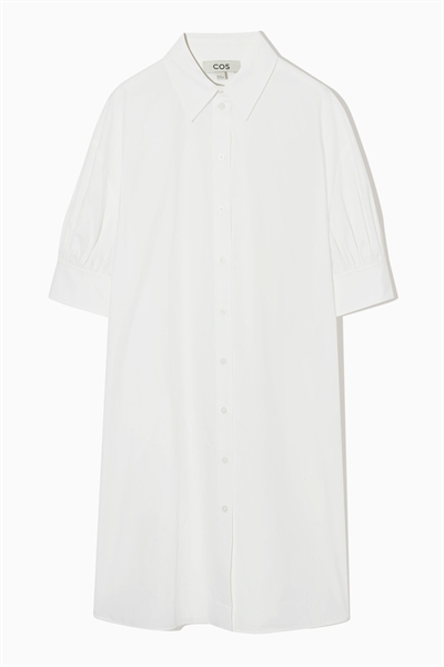 Короткое платье-блузка с собранными рукавами