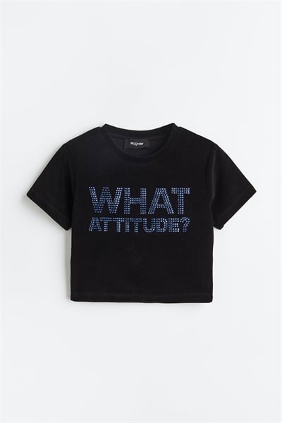 What Attitude Baby Tee Velour 1160447001