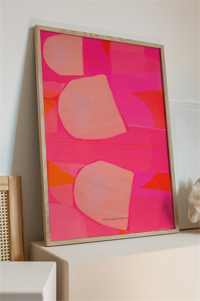 Fōmu Illustrations - Papercollage, Pink 1291513001