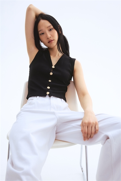 Жилет из ребристого трикотажа 1283654001