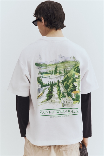 Футболка с принтом Oversized Fit артикул 1269057003