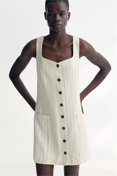 Платье без рукавов из льняного бленда 1282492001