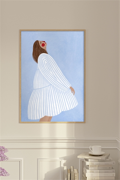 Постер The Woman With The Blue Stripes 1312395001