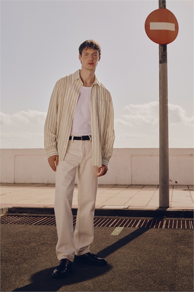 Рубашка Regular Fit из льняного бленда 1256945009