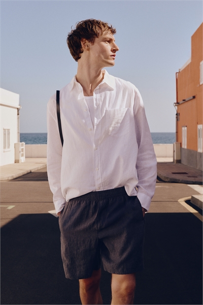 Льняные шорты Regular Fit 1256419006