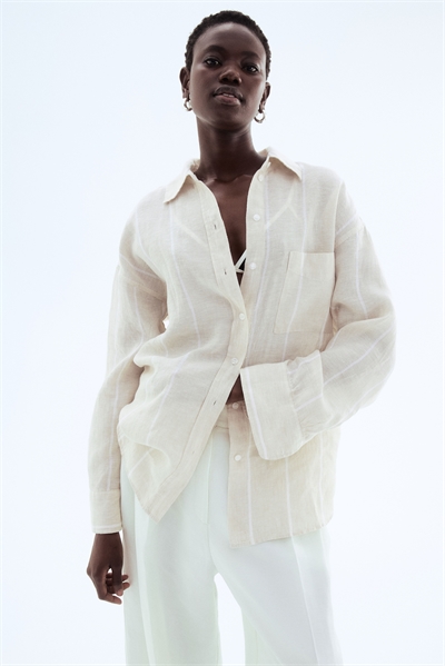 Льняная рубашка оверсайз 1258631004