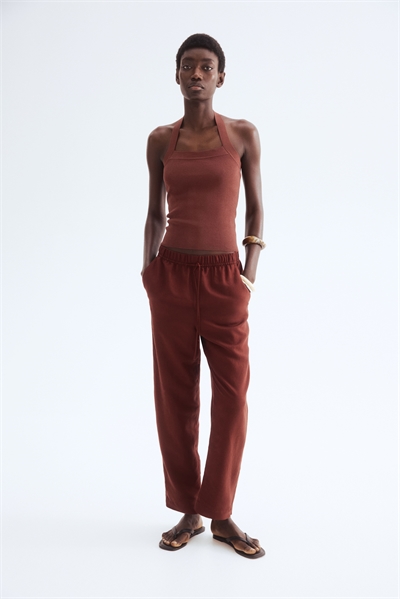 Брюки на завязках из смеси льна 1259083008