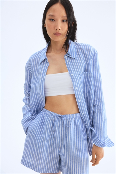 Льняные шорты с завязками 1259176003