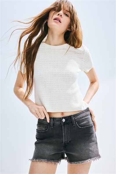 Джинсовые шорты с высокой талией 1266263003