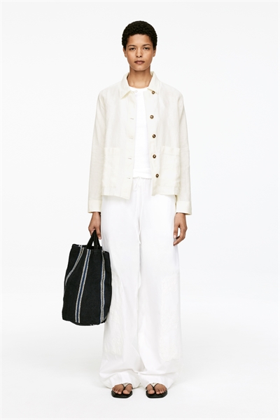 Льняная оверсайз-рубашка 1270359001