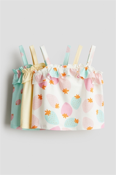 Топы на бретельках с воланами в упаковке из 3 штук 1282743002