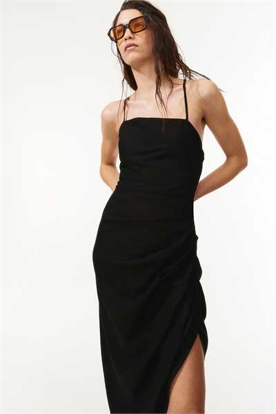 Драпированное платье из льняного бленда 1283992001