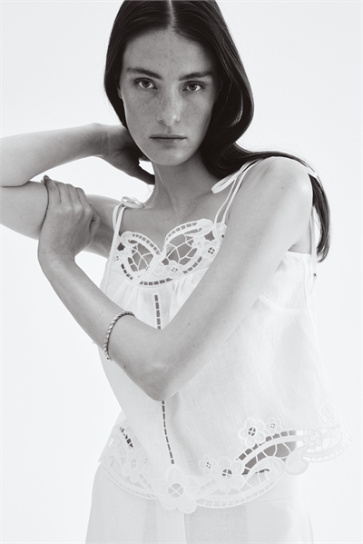 Льняной топ на завязках 1284694001