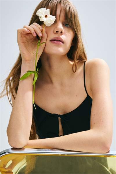 Платье из поплина с завязками 1284809004