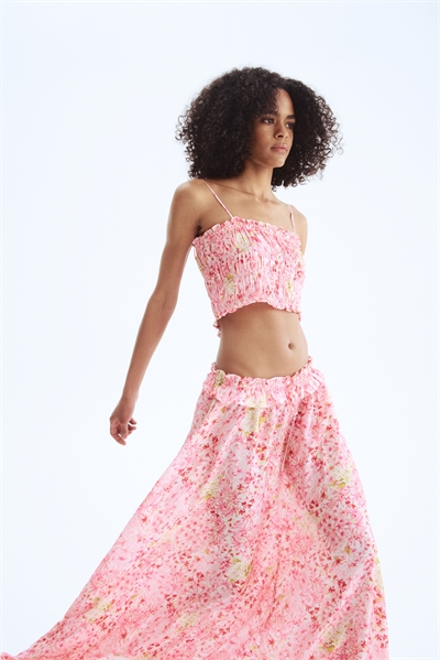 Юбка-макси с отделкой из оборок 1285390001