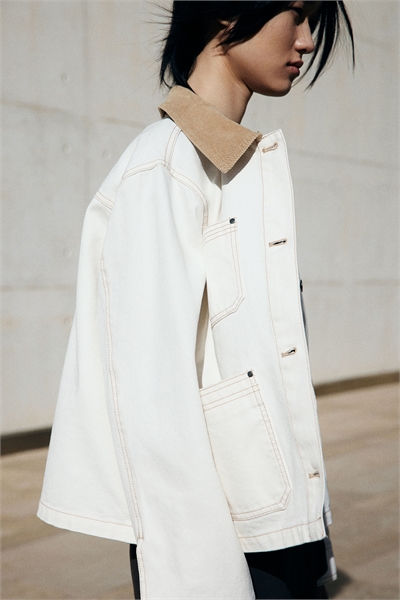 Джинсовая куртка с вельветовым воротником 1267540001