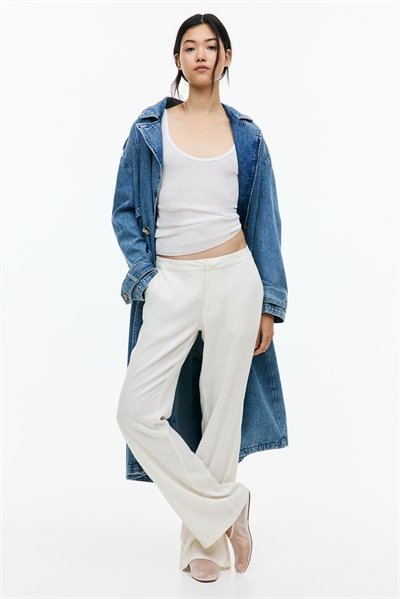 Приталенные брюки из льняного бленда 1261908002