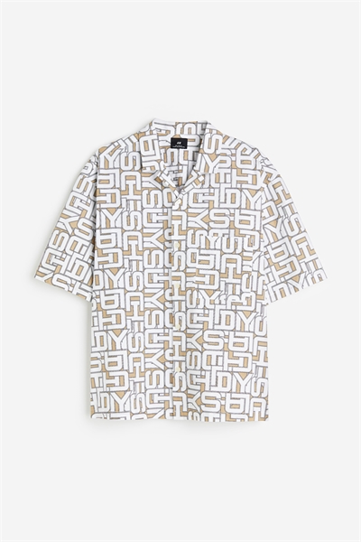 Курортная рубашка с узором в стиле оверсайз 1198326002