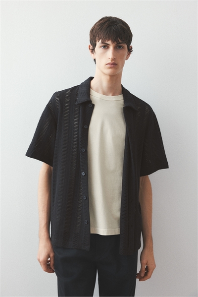 Свободная рубашка из вафельного курортного трикотажа 1263917001