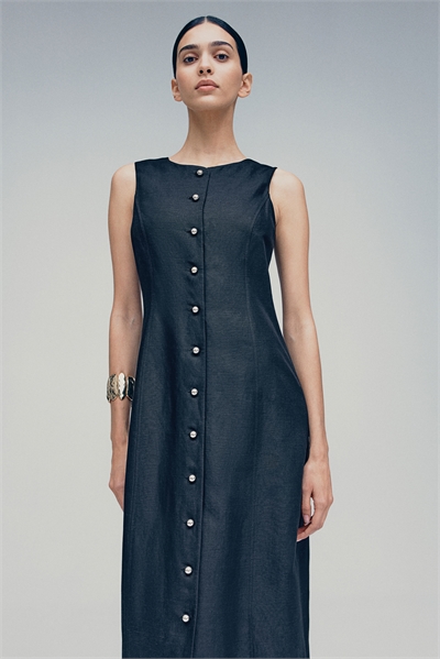 Платье из льняного бленда 1265949002