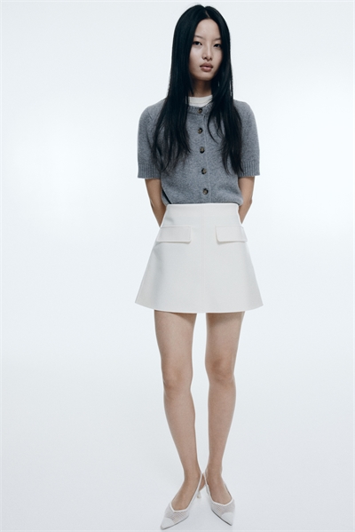 Шерстяной кардиган с короткими рукавами 1277576001